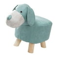 thumbnail image 5 of Animal Footstool Footrest Ottoman Portable Wood Cute Shoes Changing Chair Room Decor Ottoman for Guest Room, Living Room, Porch, Entryway blue dog, 5 of 8