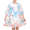 Sky Blue, variant on Sunny Fashion Girls Dress Plum Blossom Pearl Button Slit 3/4 Sleeves Back Bow Chinese Party 7 Years