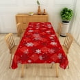 thumbnail image 2 of Nanqianyi Red Christmas Tablecloth 60 x 102 inch, Striped Snowflake Print Pattern Washable Table Cover for Holiday Gathering, 2 of 6