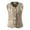 Beige, variant on Women's Vest Lightweight Collarless Design for Winter Layering Rib Cage Cardigan XXXXXL
