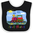 thumbnail image 3 of Inktastic I Love Trains Boys or Girls Baby Bib, 3 of 4