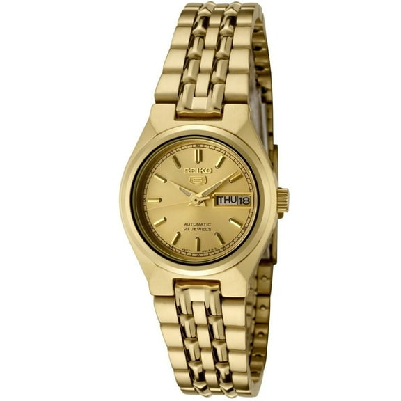 Seiko Women's Seiko 5 Gold Dial Watch - SYMA04