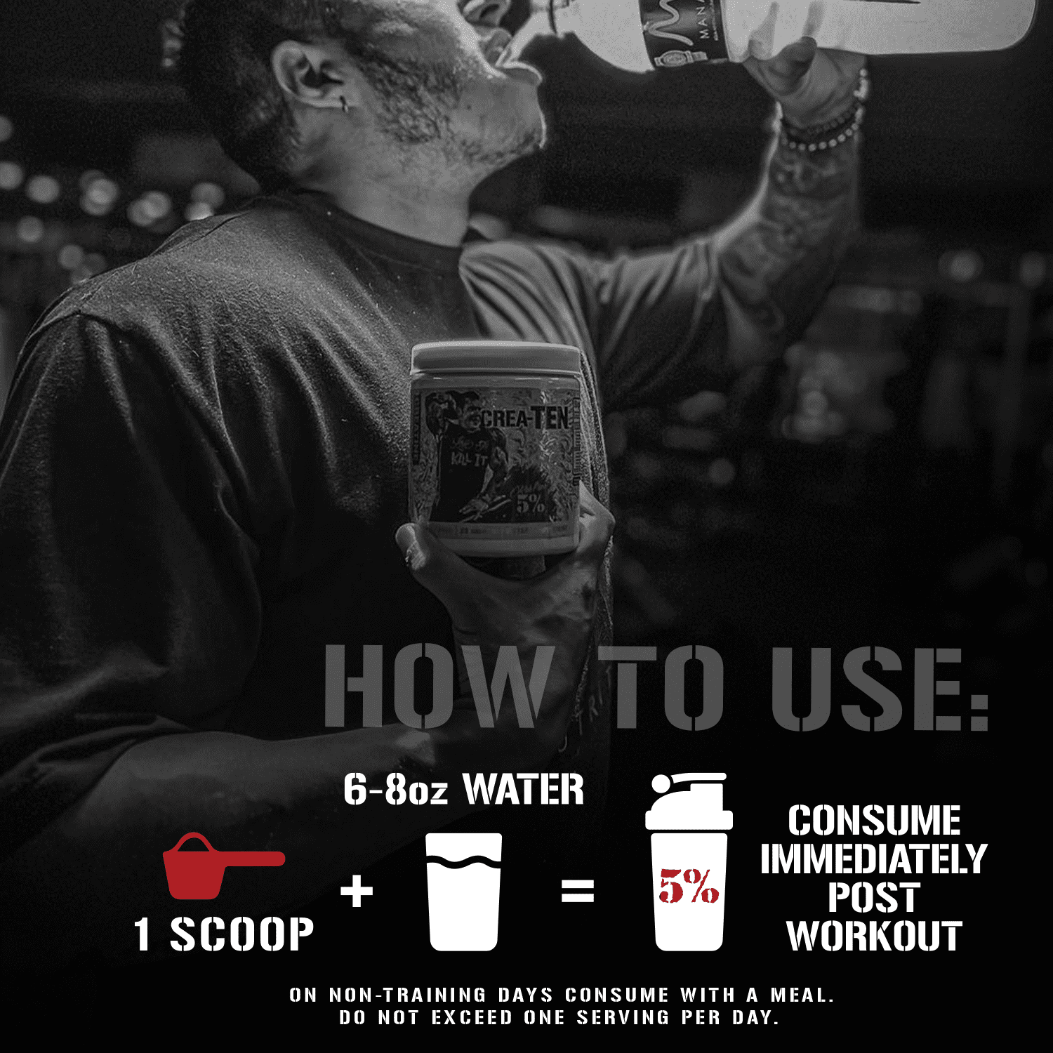 5% Nutrition CreaTEN Flavored Creatine Powder Supplement for Muscle Gain Max Power Strength Endurance and Recovery (Fruit Punch)