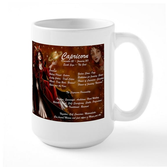 CafePress - Goddess Capricorn Large Mug - 15 oz Ceramic Large White Novelty Mug