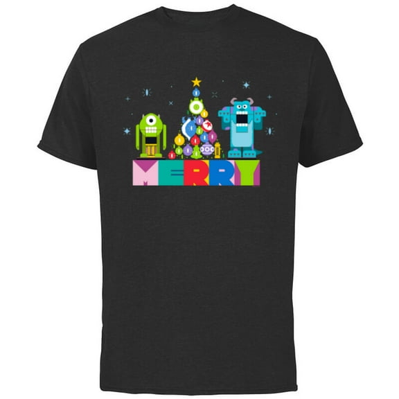 Disney and Pixar’s Monsters, Inc. Christmas Nutcrackers - Short Sleeve Cotton T-Shirt for Adults - Customized-Black