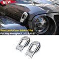 thumbnail image 1 of for Jeep Wrangler JL 2018-2020 Chrome Hood Latch Cover Sticker Trim-, 1 of 4