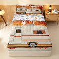 thumbnail image 2 of Erosebridal Cartoon Camper Zipper Queen Comforter Set with Fitted Sheet and 2 Pillowcases, Hello Fall Print Zipper Bedding Set, Halloween Reversible, 2 of 7
