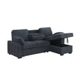 thumbnail image 2 of Miekor Furniture Mackenzie 91"W Dark Gray Chenille Fabric Reversible Sleeper Sectional with Storage Chaise, Drop-Down Table, Cup Holders and Charging Ports 0870, 2 of 13