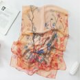 thumbnail image 5 of Lightweight Scarves Fashion Flowers Print Women Cotton Wrap Scarf Head Shawl Summer Gift - Plum orange, 5 of 6