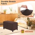 thumbnail image 2 of Funda para ottoman rectangular estirable de 14" x 33" x 15" de Uxcell, fundas para pie de sofá, protector para sala de estar/interior [Café], 2 of 7