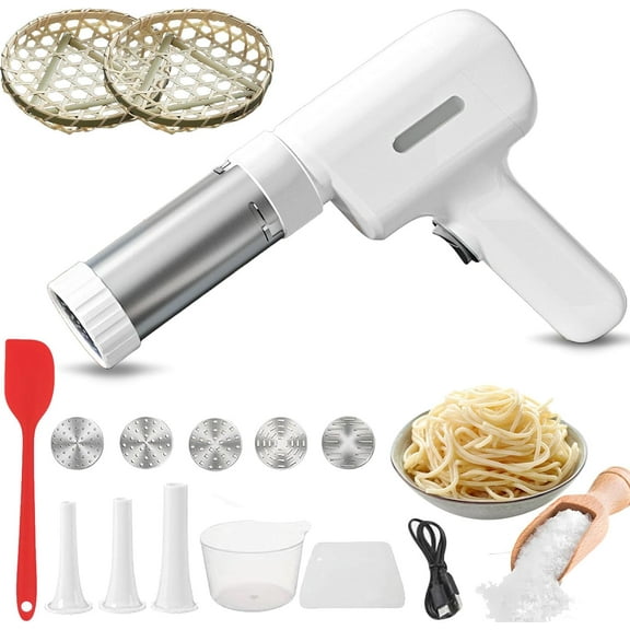 Idiyappam Maker Electric, Automatic Idiyappam, Noodle, Murukku, Farsan Sev, Pasta Maker, Handheld electric pasta maker, 5-in-1 Cordless pasta maker for kitchen