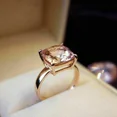 thumbnail image 2 of 2.00Ct Cushion Cut Simulated Peach Morganite Solitaire Women's Wedding Ring 14k Rose Gold Plated Silver, 2 of 3