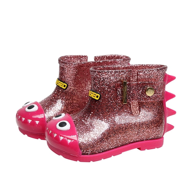 NOKIO Kids Rain Boot𝗌 Boys Girls Cute Dinosaur Waterproo𝖿 Light Hunting Shoes Casual Non-Slip Easy-On Outdoor RainBoot𝗌