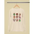 thumbnail image 3 of Cowboy Christmas Icons Festive Holiday Women's Long Sleeve, 3 of 4