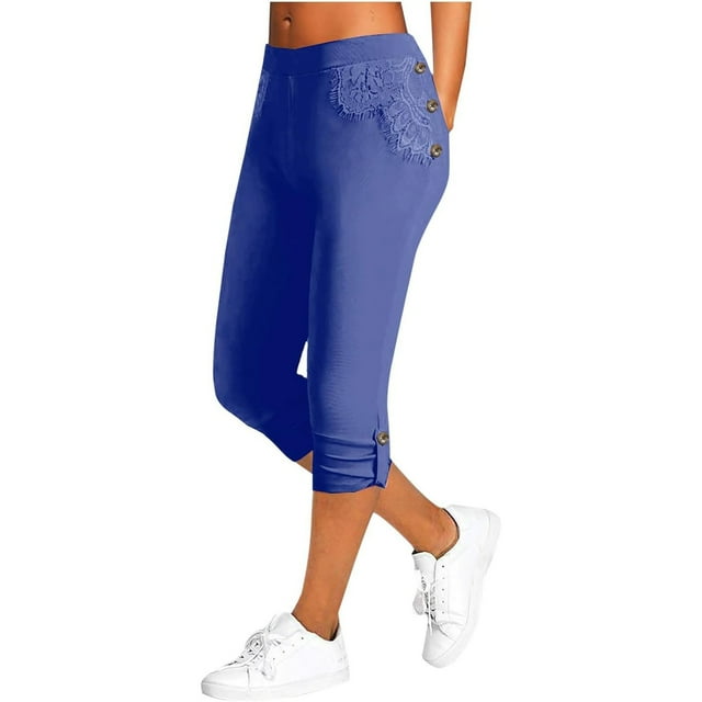 Leggings capri de cintura alta para mujer: pantalones de yoga elásticos, corte ajustado, capris deportivos con cintura elástica.