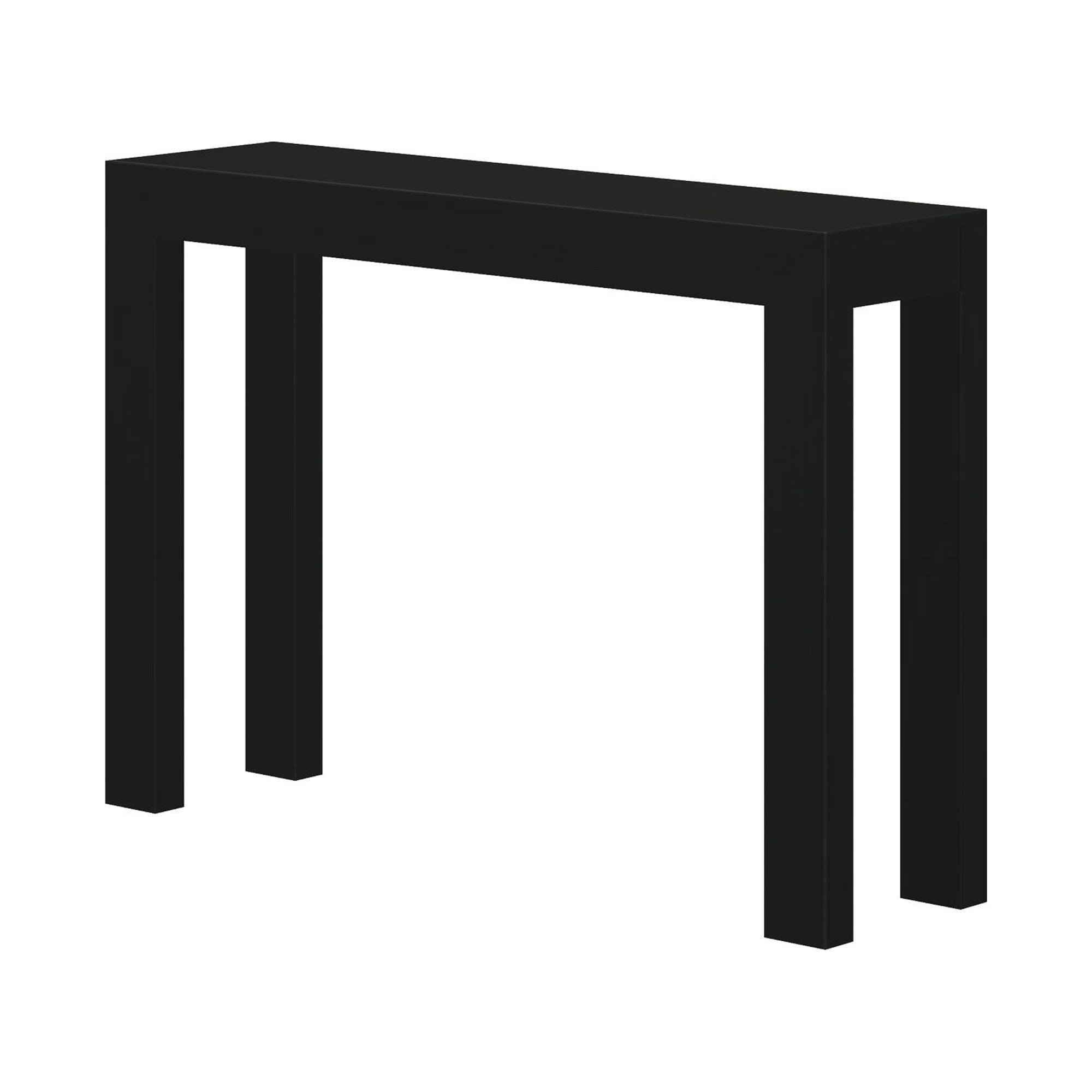 Plank+Beam 46" Modern Solid Wood Console Table, Narrow Entryway Table, Behind The Couch, Black