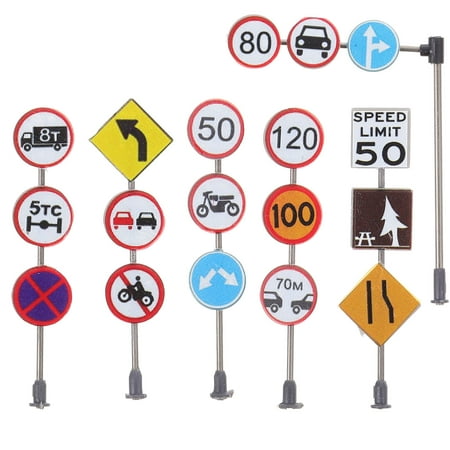

1 Set of 6 Pcs Plastic Traffic Signs Kids Model Traffic Road Sign Playthings