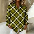 thumbnail image 2 of Kilaqueen Buffalo Plaid Shirts for Women Long Sleeve Lapel Button Down Shirts Lightweight Casual Retro Versatile Tops, 2 of 3