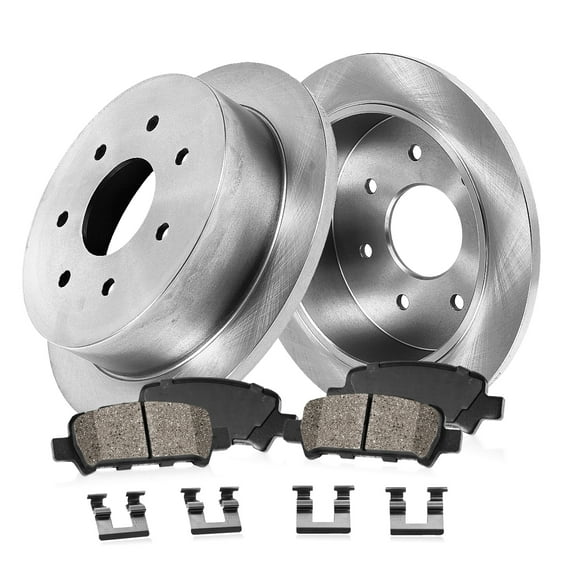 Callahan Brake Parts Brake Kit for Ford F-150 2000-2003, Ford F-150 Heritage 2004, Ford F-250 1998-1999 Rear Replacement Brake Rotors with Ceramic Brake Pads EBYK036193