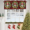 thumbnail image 4 of Vintage Gnome Valances for Windows, 54 x 18in, Christmas Star Gift Black Red Striped Rod Pocket Kitchen Valance Curtain Light Filtering Window Treatments for Living Room Bedroom, 1 Panel, 4 of 7