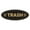 Black Gold, variant on Signs ByLITA Oval Trash Sign - Laser-Engraved Lettering | Durable ABS Plastic | Vibrant Colors | Powerful Foam Tape (Brushed Gold) - Small