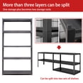 thumbnail image 2 of Black Heavy-Duty 5-Tier Metal Shelving Unit, 63"H with 2000LBS Capacity for Garage, Kitchen Storage – Adjustable, Industrial Design, 2 of 9