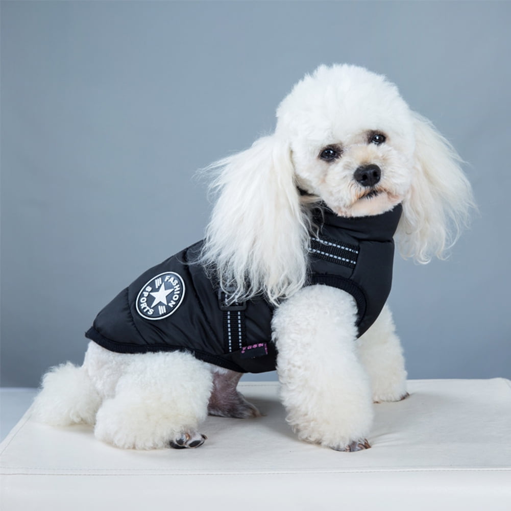 Kepooman Pet Winter Protection Zip up Jacket with D-ring for Small/ Large Dogs, S-4XL Black Kepooman Pet Winter Protection Zip up Jacket with D-ring for Small/ Large Dogs, S-4XL Black