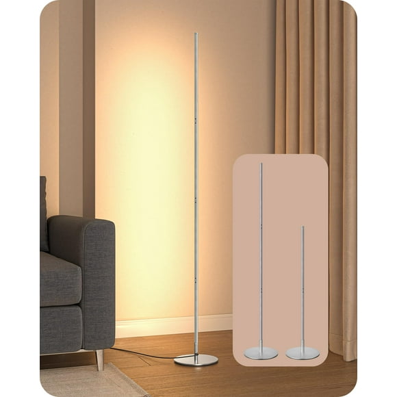 Lámpara de Piso LED EDISHINE Plata 146 cm Regulable 3000K 120V