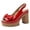 Red, variant on Platform Heels for Women Peep Tow Bow Sandals Trendy Lug Sole High Heeled Slingback Dress Shoes Summer Pumps Black Size 8.5