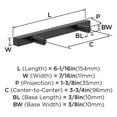 thumbnail image 4 of Amerock Bar Pulls Square 3-3/4 inch (96mm) Center-to-Center Matte Black Cabinet Pull - 10 Pack, 4 of 5
