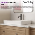 thumbnail image 5 of DeerValley 23.82" L x 18.9" W x 6.69" H White Rectangular Vitreous China Drop-in Bathroom Sink with Overflow DV-1DS0121, 5 of 10