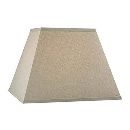 Beige Lily Shade Upgradelights Beige Linen Square Mission Style 12 Inch Nickel Plated Washer Fitted Lampshade (6x12x10) ()