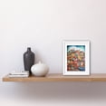 thumbnail image 2 of Abstract Fishing Village Folk Art Artwork Framed Print Wall Art 9X7 Inch, 2 of 5