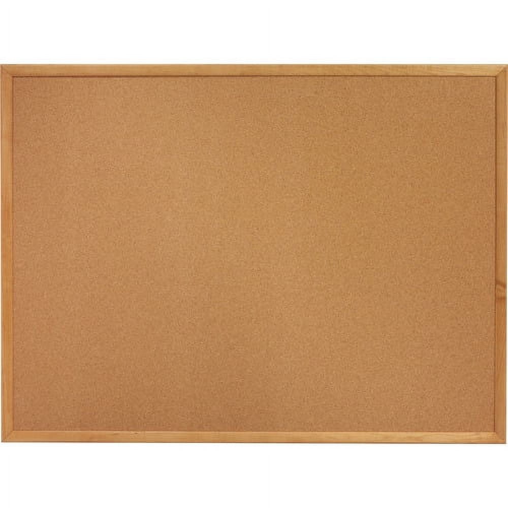 Lorell Oak Wood Frame Cork Board 24" Height x 36" Width - Cork Surface - Long Lasting, Warp Resistant - Brown Oak Frame - 1 Each