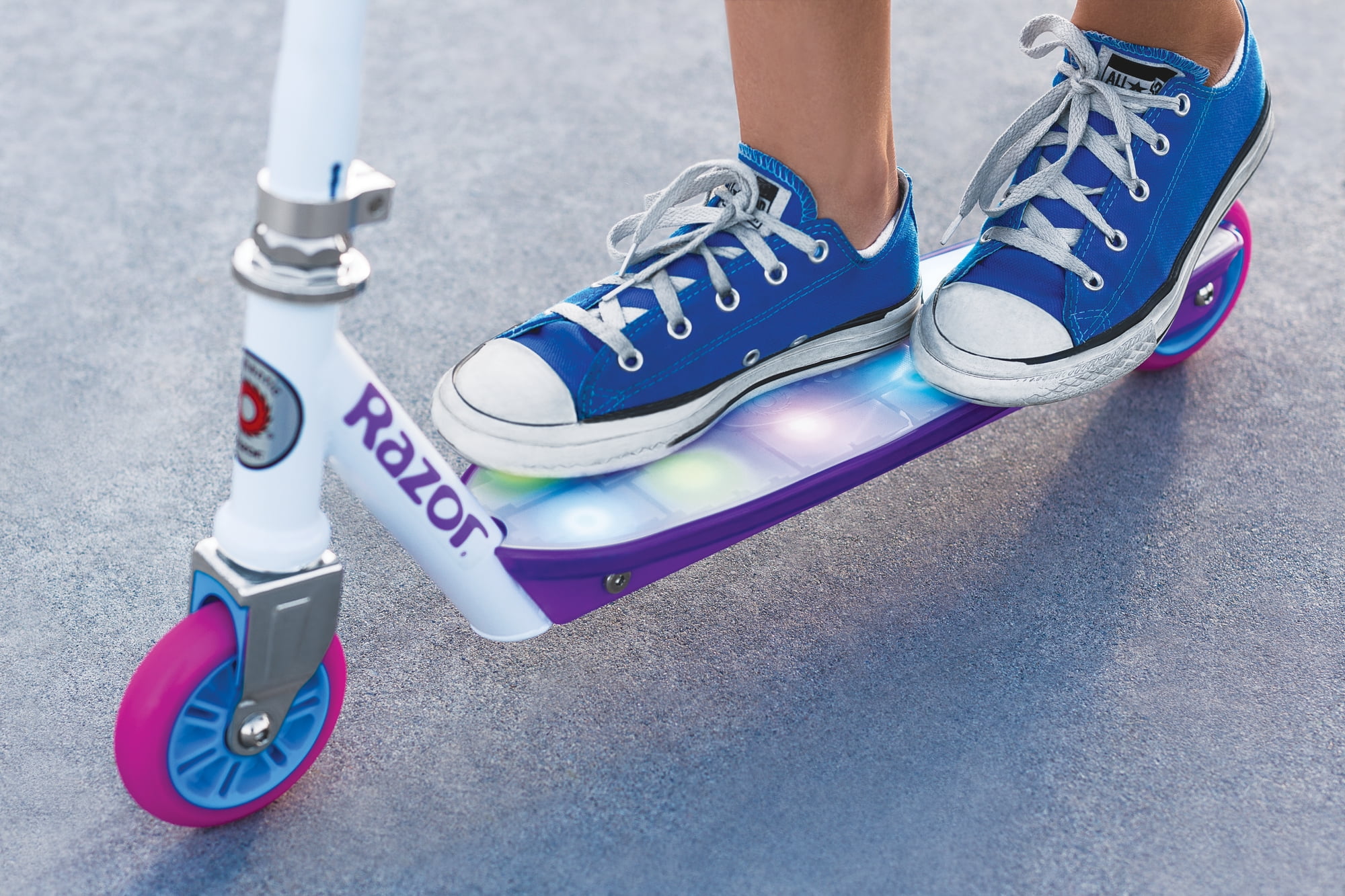 Razor Party Pop Kick Scooter - Multi-Color LED Light-Up Deck, Lightweight Steel Frame, for Kids Ages 6+