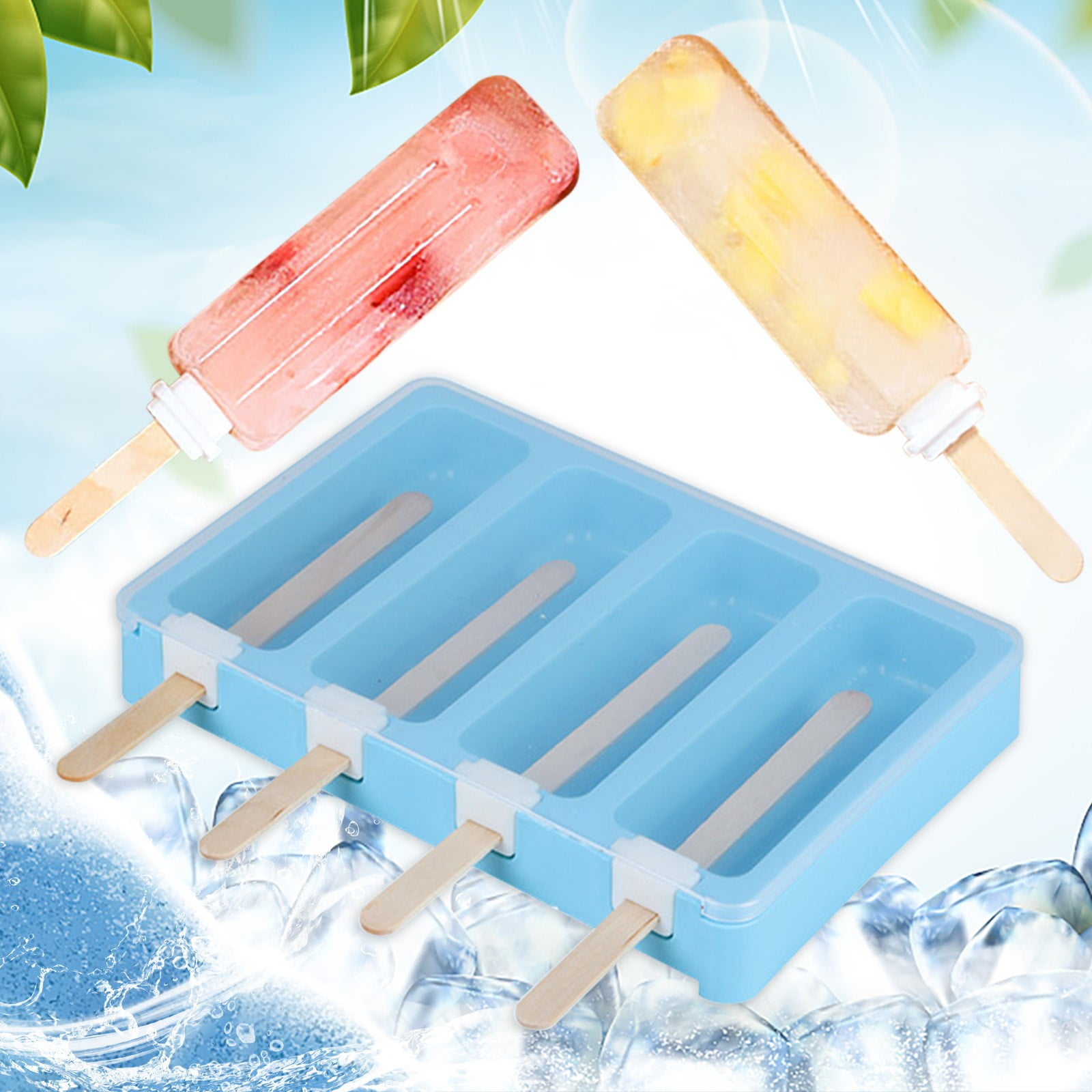 SDJMa Silicone Popsicle Molds 4 Cavities Large Cakesicles Silicone