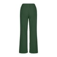 thumbnail image 6 of pstuiky Linen Pants Women, Women Solid Color Casual Cotton Linen Drawstring Elastic Waist Long Wide Leg Pants Work Pants Hiking Pants Beach Pants for Women Womens Pants, 6 of 7