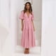 thumbnail image 4 of Vestido de manga corta con cintura informal para mujer, vestido de verano con escote en V profundo, superventas en Europa y América, 2023, 4 of 5