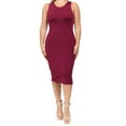 thumbnail image 2 of Women's Plus Size Casual Racerback Sleeveless Bodycon Tank Cami Midi Dress, 2 of 4