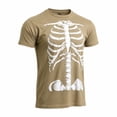 thumbnail image 4 of Men Halloween Skeleton Funny Print T-Shirt, Crew Neck Short Sleeve Slim Fit Novelty Graphic Casual Tee for Trick-or-Treat Daily Street Shopping Outfit(Khaki,XL), 4 of 4