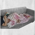 thumbnail image 6 of Birthday Soft Flannel Fleece Throw Blanket, Strawberry Pink Slice of Cake Candle Dotted Balloons and Celebration, Cozy Plush for Indoor and Outdoor Use, 50" x 60", Pink Tan Cream, by Ambesonne, 6 of 6