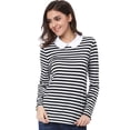 thumbnail image 1 of Blusa a rayas en contraste Allegra K Peter Pan Negro XS para Disfraz de Halloween, 1 of 6