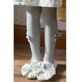 thumbnail image 3 of Yufatyle Gray Girls Tights, Spring Fall Stockings for Girl, Cute Bow Decor Cable Knit Cotton Toddler Tights Pantyhose for 0-8 Years, 3 of 7