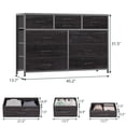 thumbnail image 3 of White Dresser for Bedroom, 10 Drawers Dresser for 55'' Long TV Stand, Storage Organizer for Closet, Living Room, Entryway, Fabric Dresser, Wood Top, Metal Frame, 3 of 8