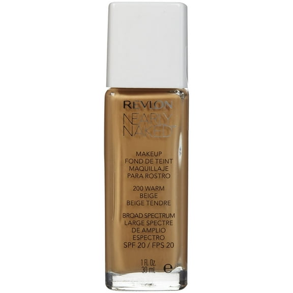 Revlon Nearly Naked Liquid Makeup Broad Spectrum SPF 20, #200 Warm Beige, 1 Fluid Ounce