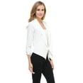 thumbnail image 2 of Auliné Collection Womens Casual Lightweight 3/4 Sleeve Fitted Open Blazer, 2 of 3