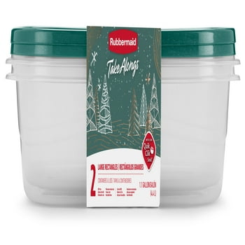 Rubbermaid TakeAlongs 1 Gallon Food Storage Containers, Set of 2, Blue Spruce