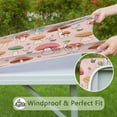thumbnail image 6 of Pink Mushroom Cartoon Light Pattern Square Fitted Tablecloth with Elastic Edge,Square Table Cover,Washable Elastic Table Cover for Home Kitchen Party Decor 34"x34", 6 of 6