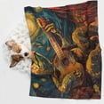 thumbnail image 6 of Naloa Starry Night Guitar Turtle Dog Blanket, 3 Sizes Cat Blanket for Indoor Cats Large Medium Small Dog Gifts-Small, 6 of 8