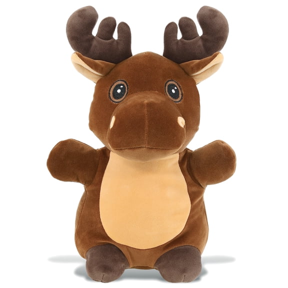 Dollibu Snug-Mooshies Standing Moose Plush, Soft Squishy Animal, Huggable Toy for Kids, 10 inches